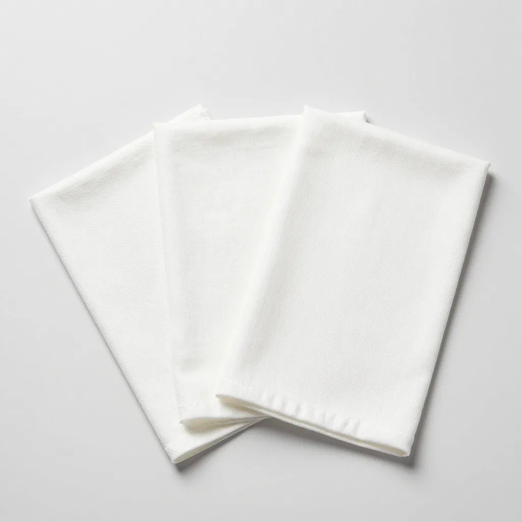 Three plain Swedish dishcloths on a light background